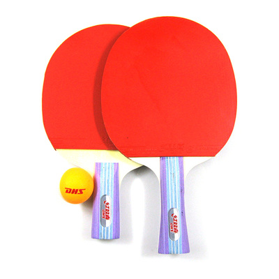 紅雙喜(DHS)I型成品乒乓球拍兒童學生雙面反膠兩只裝入門直拍橫拍